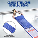 WORKPRO Ratchet Tie Down Straps, 6-Pack | 2" x 15' | 5000 lbs Break Strength Heavy Duty Ratchet Straps, Fits for Moving Appliances Motorcycle ATV Truck (Blue)