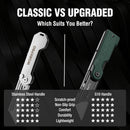 WORKPRO Folding Utility Knife with 10 Extra SK5 Blades, EDC Razor Sharp Knife with G10 Handle, Quick Change Box Cutter with Belt Clip, for Heavy Duty, DIY, Home, Office & Artcraft Use - Green