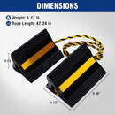 WORKPRO 4-Pack Rubber Wheel Chocks with Rope & 3 Reflective Strips, Heavy Duty Non-Slip Tire Stoppers for Cars, SUVs & Trailers, Rubber Wheel Wedges for Garage & Driveway