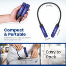 WORKPRO Rechargeable Neck Light for Hands-Free Lighting, 3 Brightness Levels 300 Lumens Neck Light, Bendable Silicone Arm, Great for Mechanics, Reading, Camping, DIY Projects, Crafting, Blue and Black