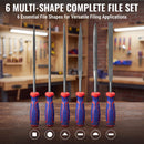 WORKPRO 6-Piece Needle File Set, Mini Precision Files for Metal, Wood & Plastic | Carbon Steel Files with Non-Slip Handles for Precise Filing of Metal, Wood, Plastic, Jewelry, Crafts, and DIY Projects