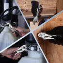 WORKPRO 5" Curved Jaw Locking Pliers with Screw Extractor, CR-MO Steel Construction with Perforated Screw, Multipurpose Clamping Tool for Automotive, Welding, and Home DIY