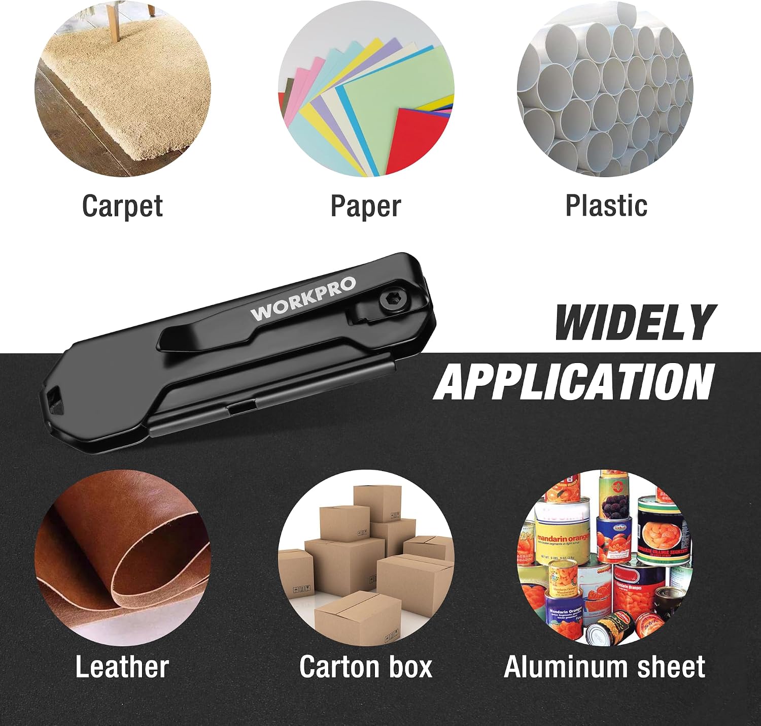 Foldable utility knife for cutting paper, plastic, carpet, leather, and carton boxes