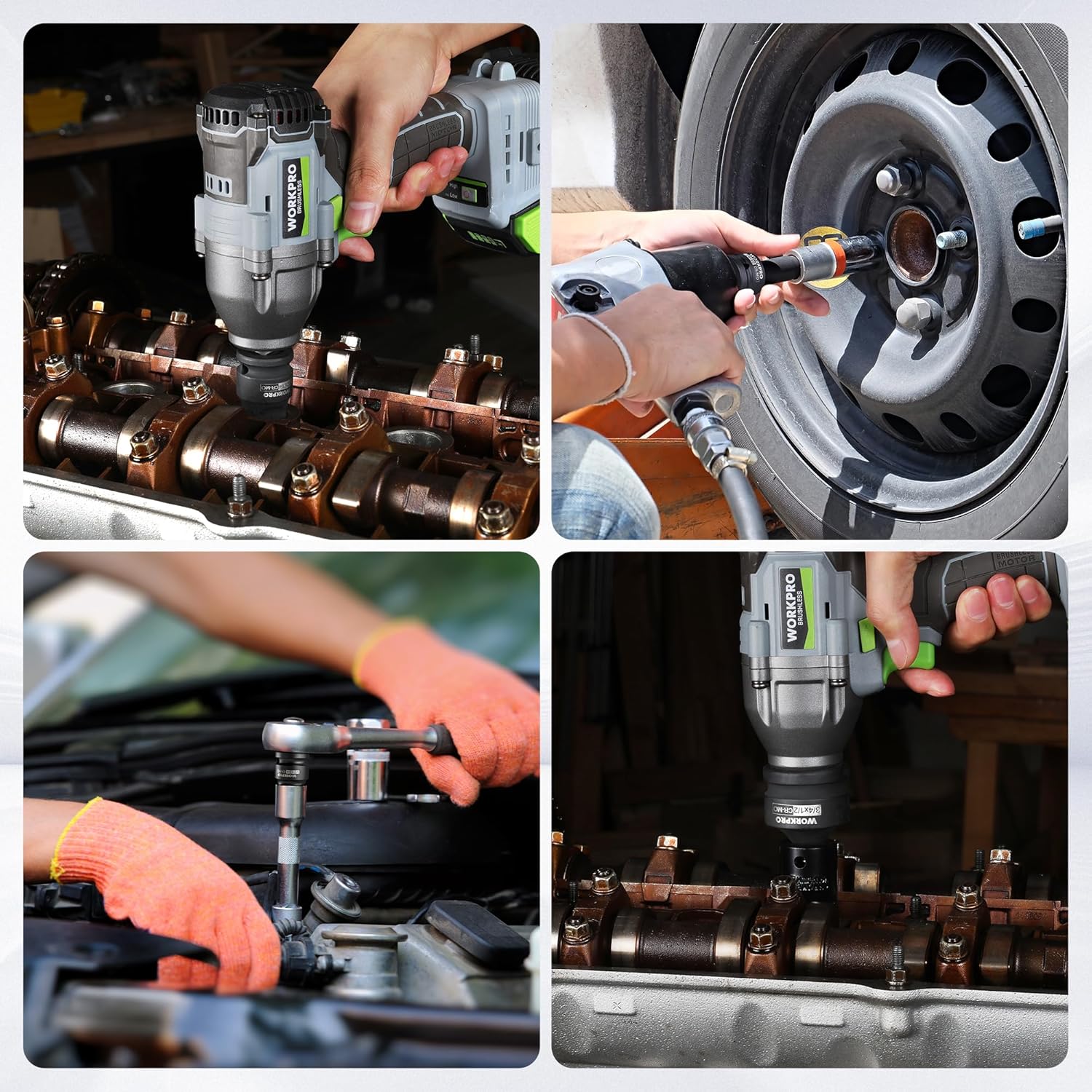Two black impact socket adapters connected to a power impact driver