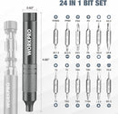 WORKPRO 24 in 1 Multi Bit Mini Screwdriver Set Magnetic, Manual Pen Screwdrivers, Tough S2 Steel Small Screwdriver Bits for Eyeglass, Watch, Laptop, Phone, Jewelry and Electronic, Grey
