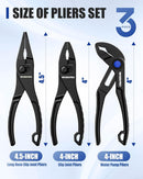 WORKPRO 3-Piece Mini Pliers Set with Pouch, 4-Inch Slip Joint Plier & 4-Inch Water Pump Plier & 4.5-Inch Long Nose Slip Joint Plier, High-Toughness Pocket Pliers for Tight Spaces & Versatile Use