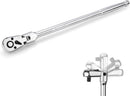 WORKPRO 1/4 inch Drive Extra Long Flex Head Ratchet, 12 Inch Long CR-V Steel Ratchet Handle with Chromium Plating, CR-MO Head, Quick Release Reversible Design, 72-Tooth
