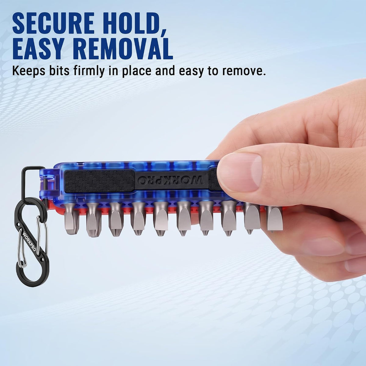 WORKPRO 2-Pack 1/4 in Hex Bit Holders, Bit Organizers with Carabiner