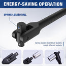 WORKPRO 24-inch Dual Drive Breaker Bar, 3/8" & 1/2" Drive, Heavy Duty Breaker Bars with 360° Flex Head, Spring-loaded Detent Ball, CR-MO Head, Premium Chrome Vanadium Steel with Black Phosphate Finish