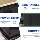 WORKPRO 62" x 20" 7-Drawer & 2-Door Rolling Tool Chest, Mobile Tool Storage Cabinet with Power Strip, Locking System, Heavy Duty Rolling Cabinet for Garage & Home, 1000 lbs Capacity, Blue & Black