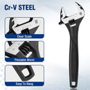 WORKPRO 10" Adjustable Wrench, Black Oxide Wrench 10 Inch with Inch/Metric Scale, Premium Cr-V Steel