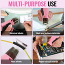 WORKPRO 7.2V Cordless Mini Heat Gun for DIY Crafts, 4000mAh Hot Air Gun, 1.5s Fast Heating, 3 Temp Settings (Cool/572°F/842°F), USB-C Rechargeable - Pink Ribbon