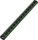 WORKPRO Magnetic Socket Organizer, 1/4-Inch Drive Aluminum Alloy Socket Rail, Heavy Duty Socket Holder, Socket Rack Kit 1/4-Inch x 12 Clips Green (Socket not Included)