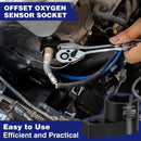 WORKPRO O2 Oxygen Sensor Socket 3/8” Drive x 7/8” 22mm | Offset Oxygen Sensor Removal Tool Wrench, 6-Point O2 Sensor Tool with Wire Gate