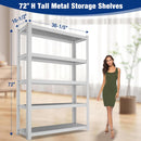 WORKPRO 5-Tier White Shelving with Board, 36.2”Wx16.5”Dx72”H, 3000LBS Load