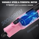 WORKPRO 8V Cordless Rotary Tool Kit, 117 Accessories, 6 Variable Speeds, LED Light, Type-C Charging, for DIY Projects－Pink Ribbon