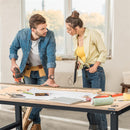 WORKPRO 48"/60" Adjustable Workbench 2000 LBS Load Capacity Hardwood Worktable with Power Outlets