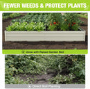 WORKPRO 7.5x4x1ft Outdoor Galvanized Metal Raised Garden Bed, White, 2PK