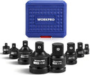 WORKPRO 8-PC Impact Socket Adapter Set with Case, CR-MO Steel | 1/4",3/8",1/2",3/4",1" Drive Adapters, Impact Wrench Conversion Kit, Automotive & Mechanical Repair, Impact Grade