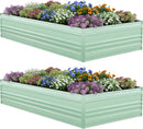 WORKPRO 7.5x4x1ft Outdoor Galvanized Metal Raised Garden Bed, Green, 2PK