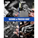 WORKPRO Mini Water Pump Pliers, 4-Inch Groove Joint Pliers, Fast Adjustable Tongue and Groove Plier with 15-Position Push-Lock, V-Jaw for Multi-Surface Grip, EDC Plier for Tight Spaces & Versatile Use