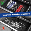 WORKPRO 2-Pack Magnetic Wrench Organizer, 12-Piece Gripper Wrench Holder for Stubby or Line Wrenches, Fits SAE (1/4" to 15/16") and Metric (6mm to 24mm), Flexible Teeth