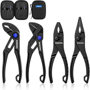 WORKPRO black mini pliers set with carrying case and four different pliers