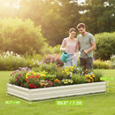 WORKPRO 7.5x4x1ft Outdoor Galvanized Metal Raised Garden Bed, White, 2PK