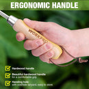 WORKPRO Crack Weeder, 13.5" Stainless Steel Crevice Weeding Tool with Wooden Handle, L-Shaped Side-Walk Weed Puller Spatula, for Garden Lawn Yard Patio Terrace Paving Garden Tool