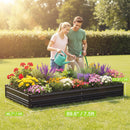 WORKPRO 7.5x4x1ft Outdoor Galvanized Metal Raised Garden Bed, Black, 2PK