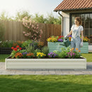 WORKPRO 7.5x4x1ft Outdoor Galvanized Metal Raised Garden Bed, White, 2PK