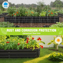 WORKPRO 7.5x4x1ft Outdoor Galvanized Metal Raised Garden Bed, Black, 2PK