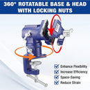 WORKPRO Dual Jaws Table Vise 2.5" & 1.5", 360° Swivel Clamp-On Bench Vise for Woodworking, Metalworking, DIY, Multi-position Small Portable Vise, Mini Vice Clamp for Workbench, Golf Club Regripping
