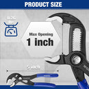 WORKPRO 5-Inch Water Pump Pliers, CR-V Plumbing Lock Plier, Quick Adjust Groove Joint Pliers, V-Jaw Quick Release Push Lock Pliers with Comfortable Grips