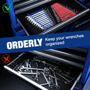 WORKPRO 2-Pack Magnetic Wrench Organizer, 12-Piece Wrench Holder Set for Tool Box Drawer, Wrench Rack Tool Trays SAE (1/4" - 15/16") and Metric (6mm-24mm)