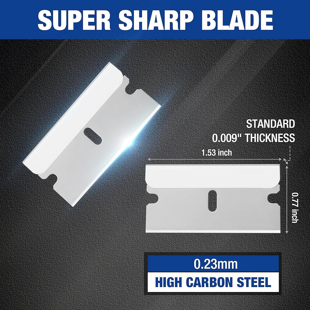 Single-edge razor blades, high-carbon steel; 0.009 in thickness, 0.23mm