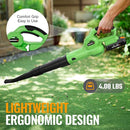 WORKPROX 20V Cordless Electric Leaf Blower with Type-C Charging, 138MPH 170CFM High Speed