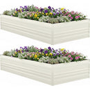 WORKPRO 7.5x4x1ft Outdoor Galvanized Metal Raised Garden Bed, White, 2PK