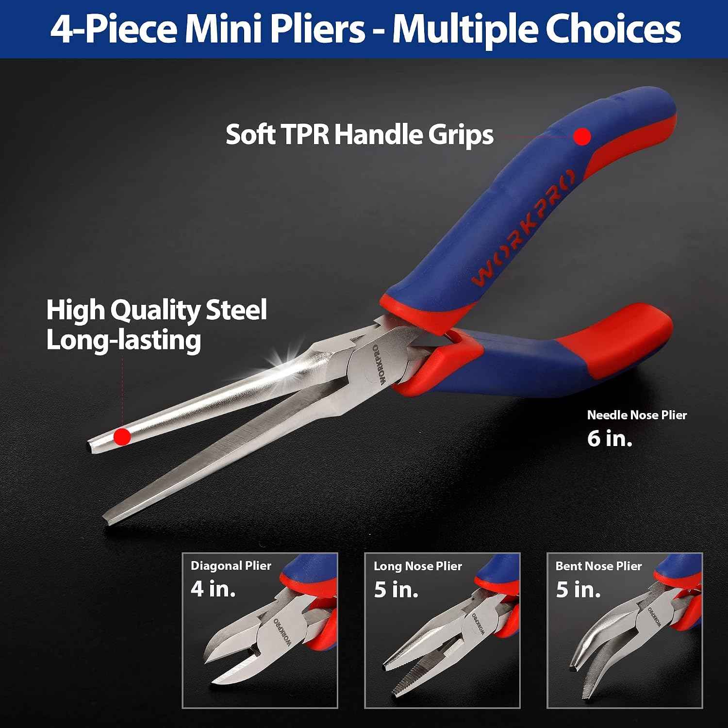 WORKPRO 33 Pcs Precision Repair Tool Set Includes Pliers Set, Blue