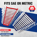 WORKPRO 2-Pack Magnetic Wrench Organizer, 12-Piece Wrench Holder Set for Tool Box Drawer, Wrench Rack Tool Trays SAE (1/4" - 15/16") and Metric (6mm-24mm)