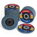 WORKPRO 20-Pack Flap Discs, 4-1/2-inch, Arbor Size 7/8-inch, T29 Zirconia Abrasive Grinding Wheel and Flap Sanding Disc, Includes 80 Grit