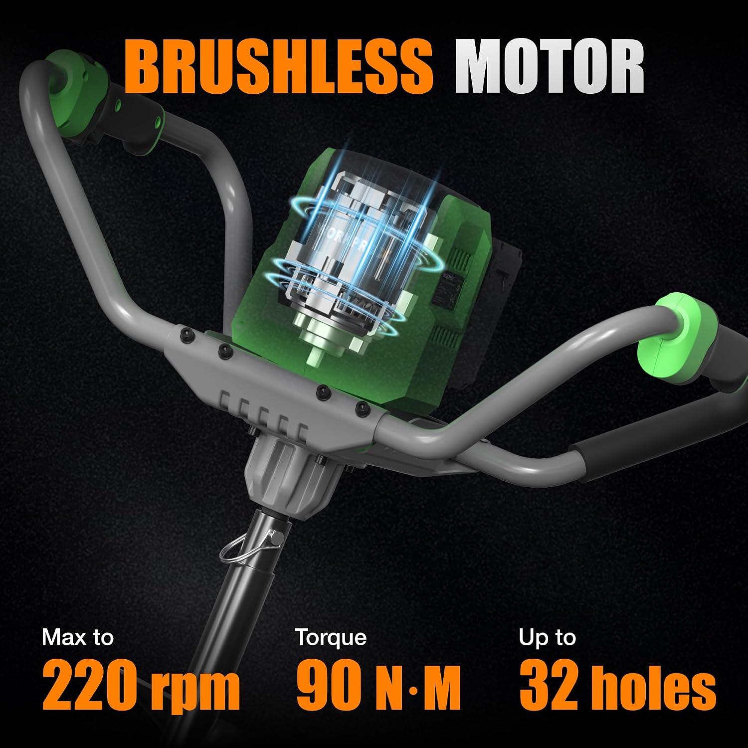 WORKPROX 40V Electric Cordless Earth Auger, 8" Post Hole Digger with 2-Speed & Reverse, Brushless Motor, 2 Batteries Included, for Fence Posts & Planting