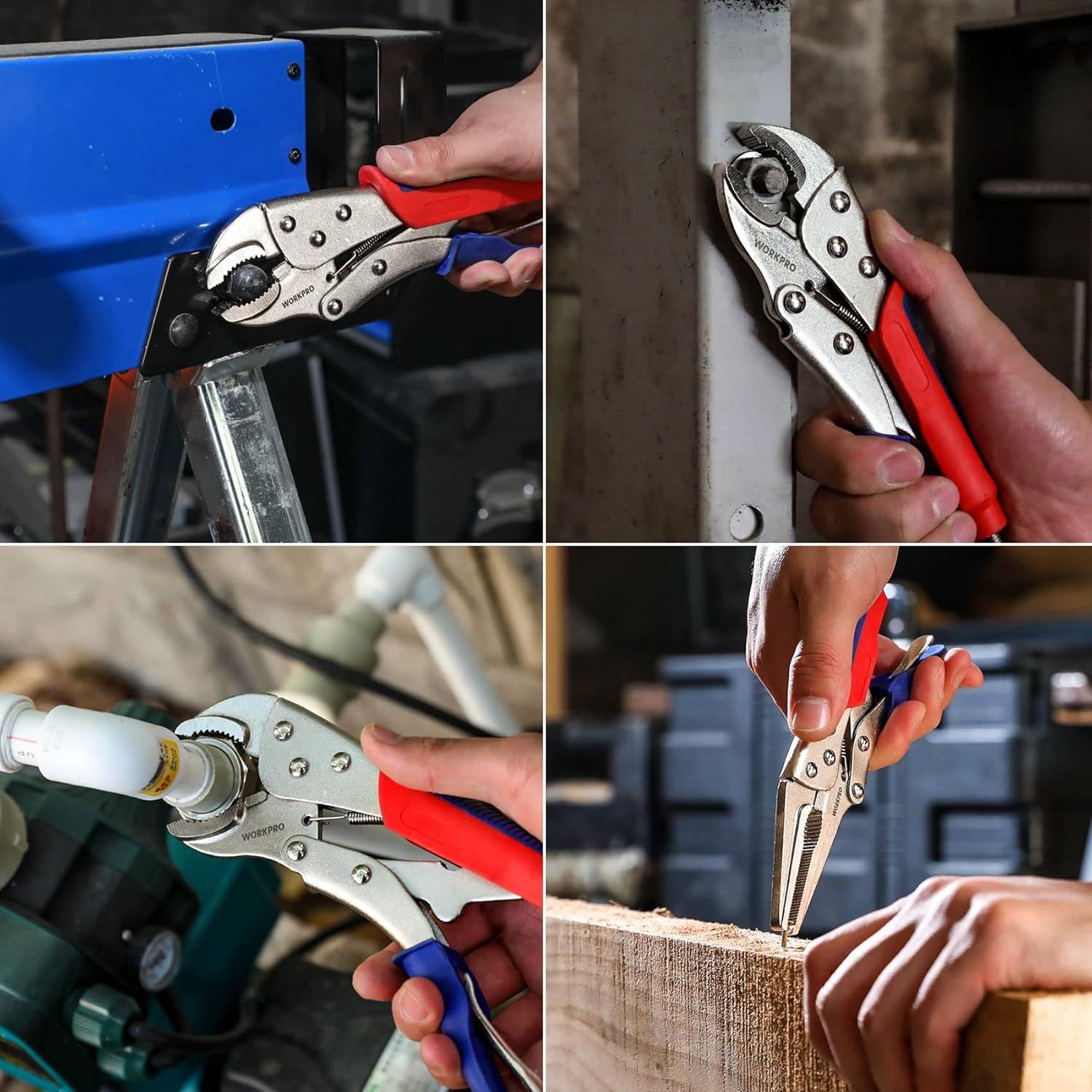 WORKPRO 3 Pcs Locking Pliers Set with innovation, quality, durable steel jaws and secure grip