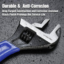 WORKPRO 6-Inch Compact Adjustable Wrench, Wide Jaw Cr-V Steel Black Oxide Finish, for Medium-Duty Use (M6¨CM16 Bolts), Metric & SAE Scales, for Home, Garage, DIY & Light Workshop Applications