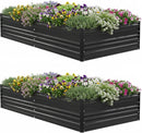 WORKPRO 7.5x4x1ft Outdoor Galvanized Metal Raised Garden Bed, Black, 2PK