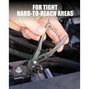 WORKPRO Mini Water Pump Pliers, 4-Inch Groove Joint Pliers, Fast Adjustable Tongue and Groove Plier with 15-Position Push-Lock, V-Jaw for Multi-Surface Grip, EDC Plier for Tight Spaces & Versatile Use