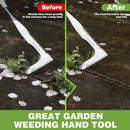 WORKPRO Crack Weeder, 12" Stainless Steel Crevice Weeding Tool with Ash Wooden Handle, L-Shaped Sidewalk Weed Puller Spatula, for Garden Lawn Yard Patio Terrace Paving Moss Garden Tool