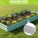 WORKPRO 7.5x4x1ft Outdoor Galvanized Metal Raised Garden Bed, Green, 2PK