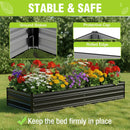WORKPRO 7.5x4x1ft Outdoor Galvanized Metal Raised Garden Bed, Black, 2PK