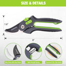 WORKPRO Bypass Pruning Shears for Gardening, 8" Garden Scissors with Dual-Size Opening for Thin & Thick Branches, Garden Clippers with Sharp SK5 Steel Blades for Pruning, Cutting and Fruit Picking